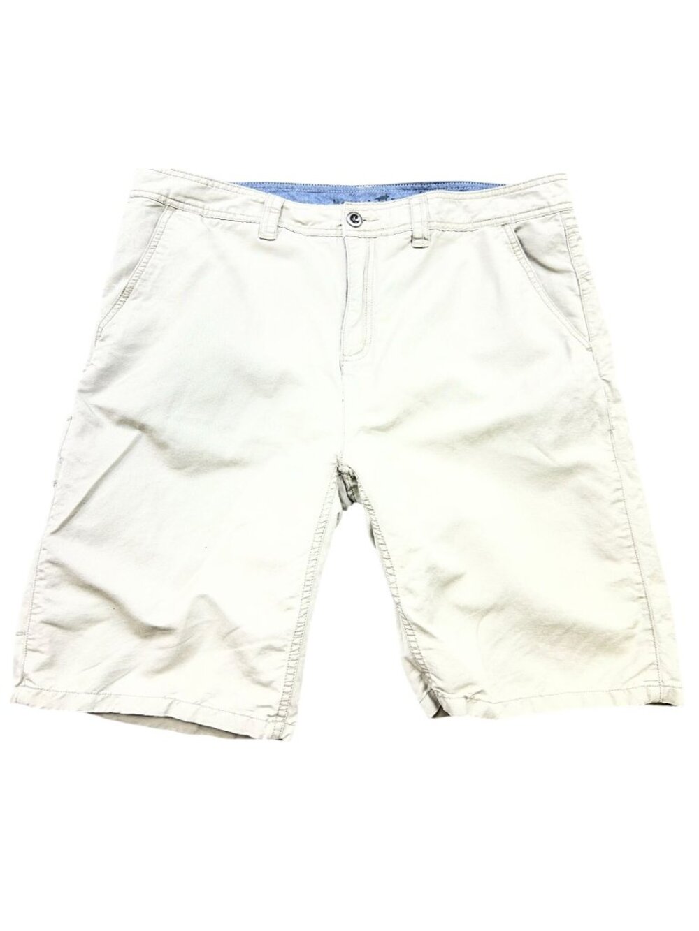Horny Toad Mens Chino Casual Shorts Size 38 Beige Cargo Flat Front Linen Blend